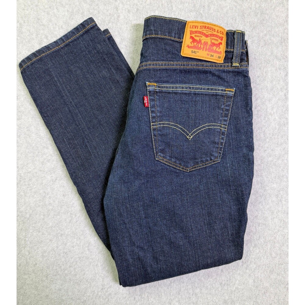 Levis 541 Athletic Taper Jeans Mens 34x30 Dark Wash Denim NWOT Stretch